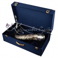 Рог тура серебряный, с питьевой чашей! , арт №1331/1