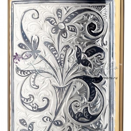 Фляга с позолотой и чернением на 260 мл 