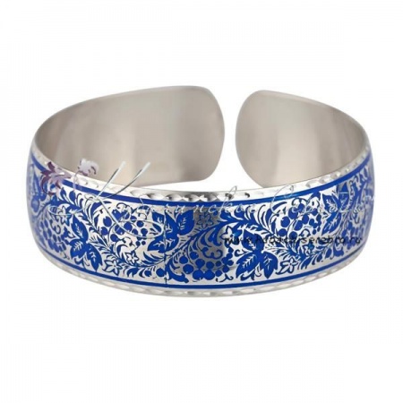 Браслет с синей холодной эмалью (Новинка)