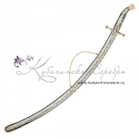 Позолоченная боевая сабля с каленой сталью, 93 см