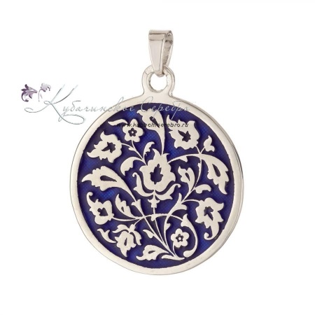 Кулон с холодной синей эмалью (Новинка)