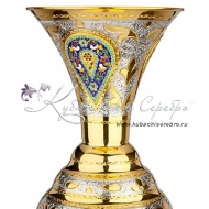 Ваза  с позолотой  и горячей эмалью , арт №4063