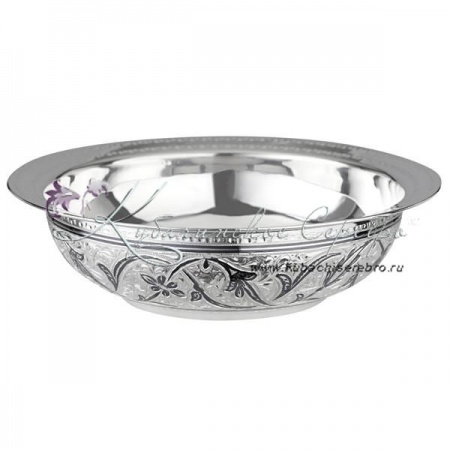 Тарелка глубокая из серебра 999 пробы на 650 мл , арт №2547 Тарелка глубокая из серебра 999 пробы на 650 мл