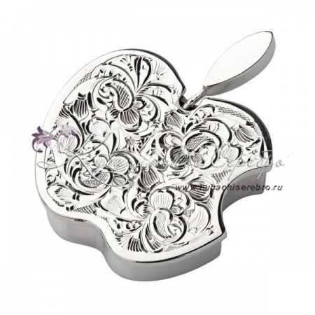 Горчичница (соусница) серебряная с гравировкой Apple