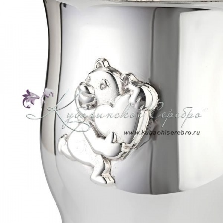 Кружка  Кружка Мишутка с сердцем 999 пробы на 150 мл