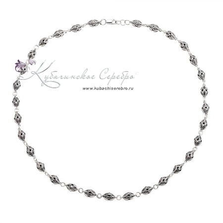 Бусы серебряные с оксидированием 