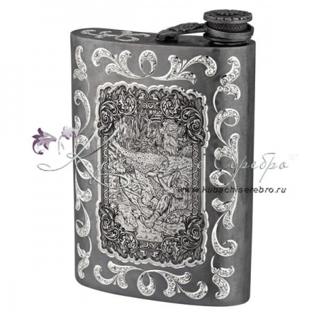 Фляга с оксидированием  Фляга с оксидированием Охота на гепарда на 220 мл