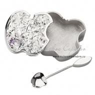 Горчичница (соусница) серебряная с гравировкой