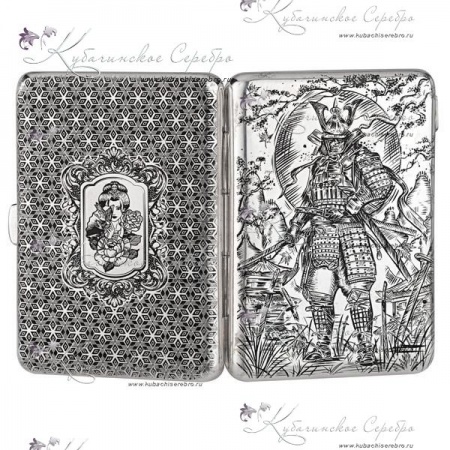 Портсигар Самурай & гейша