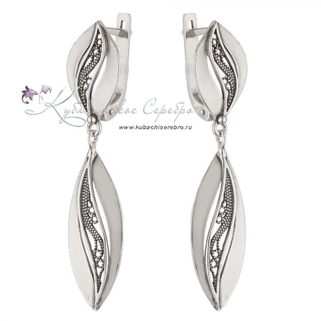 Серьги серебряные с филигранью