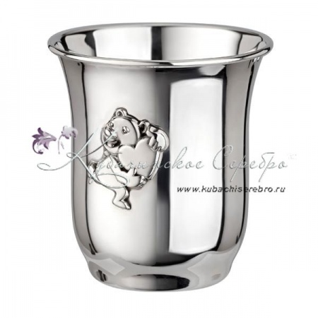 Стакан детский  Стакан детский Мишка с сердцем 999 пробы на 150 мл