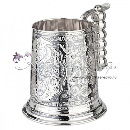 Кружка пивная из серебра на 910 мл , арт №7191 Кружка пивная из серебра на 910 мл