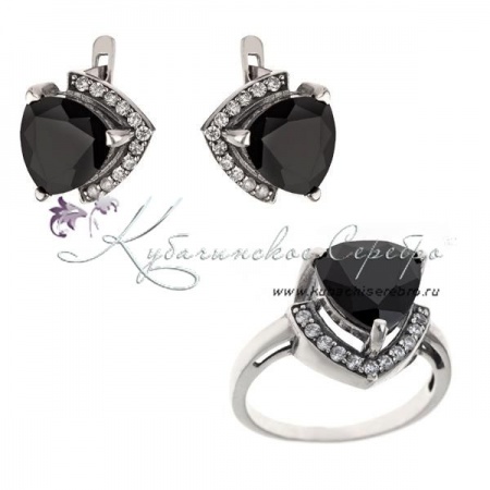 Комплект из серебра с агатом 