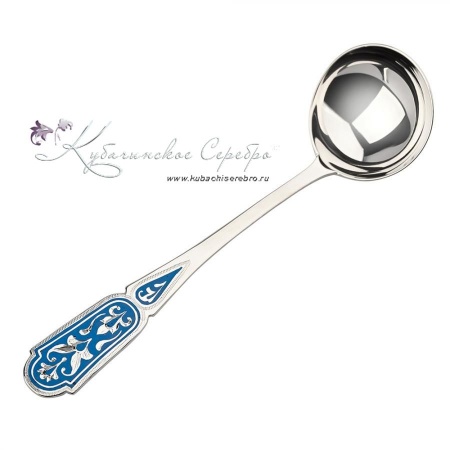 Ложка для сахара или варенья с голубой холодной эмалью (Новинка)