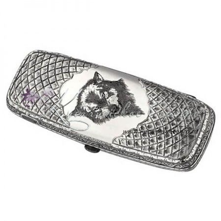 Футляр под очки Волк с оксидировкой
