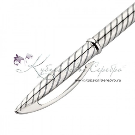 Ручка серебряная в полосочку