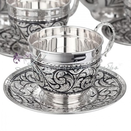 Сервиз чайный с чернью на 6 персон (Новинка)