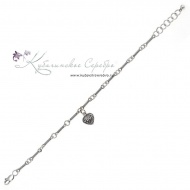 Браслет из серебра "Сердечко"  2584  