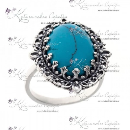 Кольцо серебряное с голубой бирюзой 