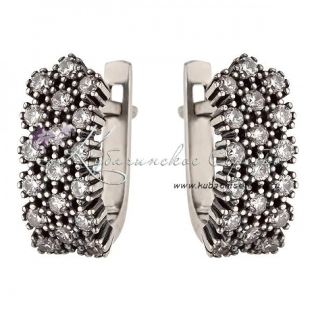 Серьги серебряные с цирконами