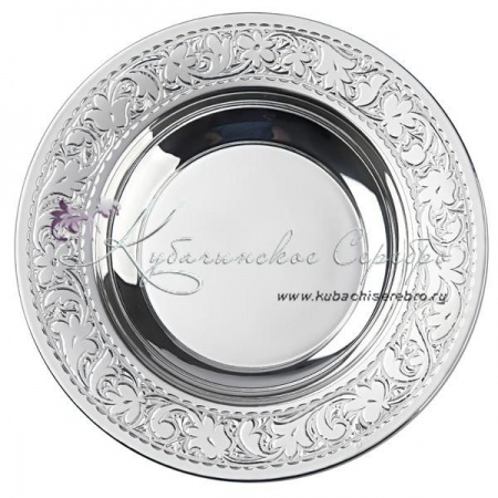 Тарелка для блюд с соусами из серебра 999 пробы , арт №2536 Тарелка для блюд с соусами из серебра 999 пробы