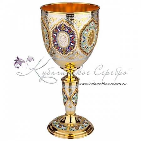 Кубок с позолотой и горячей эмалью