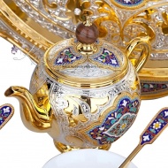 Сервиз чайный с горячей эмалью, арт №7165