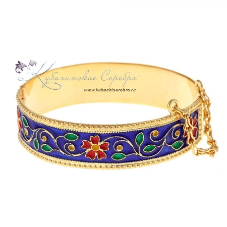 Браслет с позолотой и горячей эмалью 